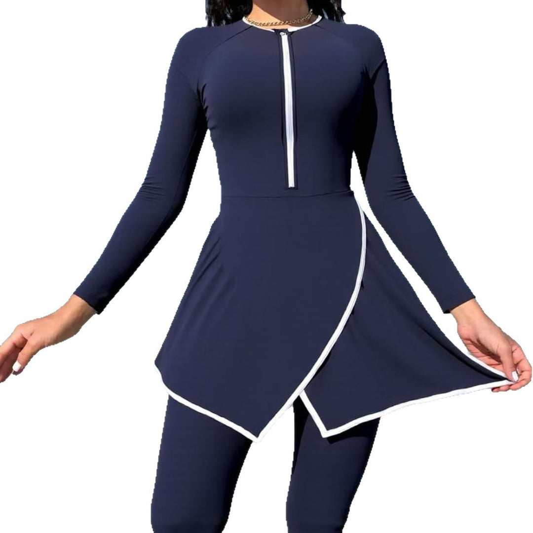 Women's stylish swimsuit with wrap design and long sleeves Mune Fashion