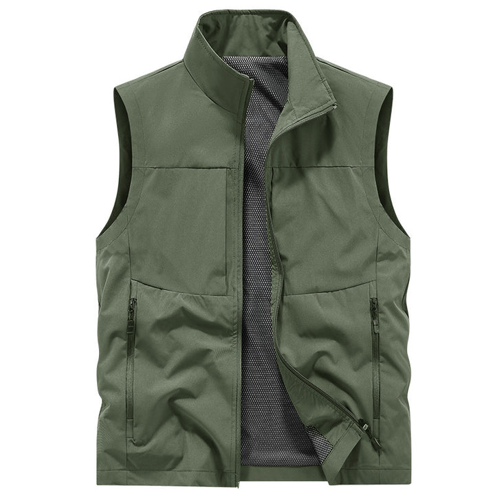 Men's Lightweight Outdoor Utility Vest with Mesh Lining, Wind-Resistant Microfiber and Secure Zipper Pockets Mune Fashion