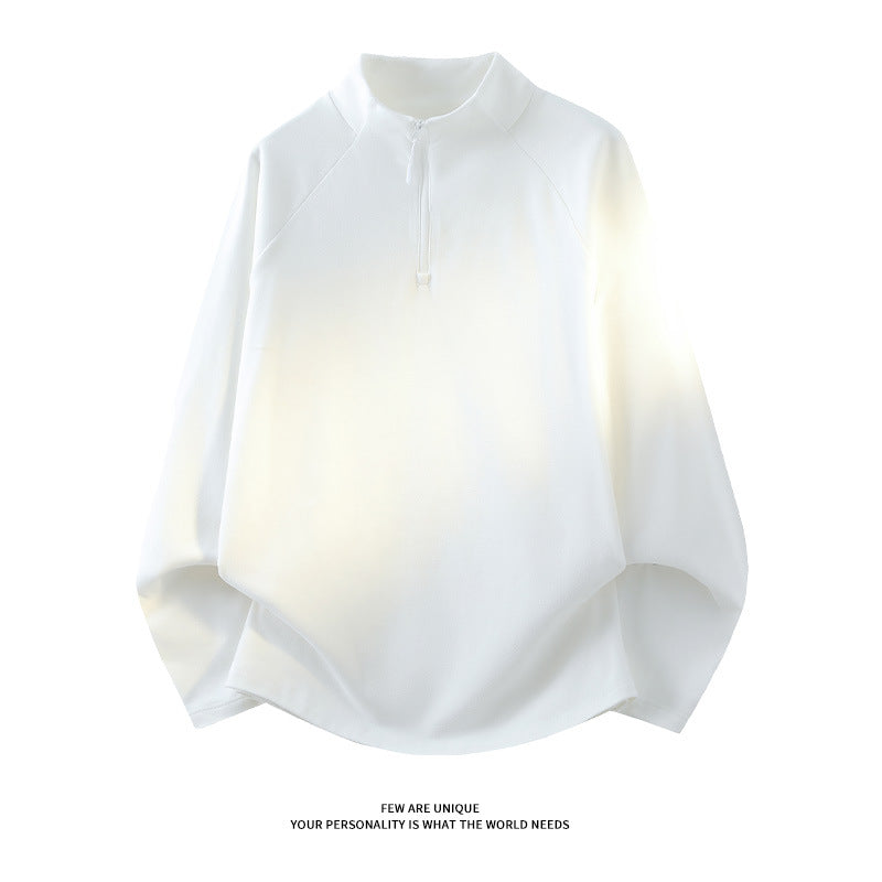 Unisex Oversize-Mockneck-Halfzip-Sweatshirt made of microfleece with rounded hem Mune Fashion