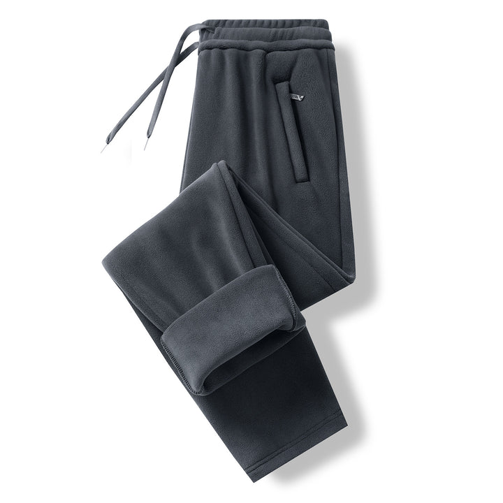 Men's Thermo-Fleece Jogging Pants with Brushed Inner Side and Drawstring Waistband