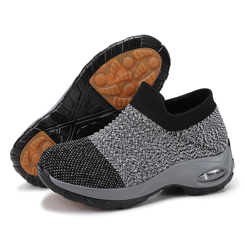 Women's breathable knit slippers with air-cushioned padding Mune Fashion
