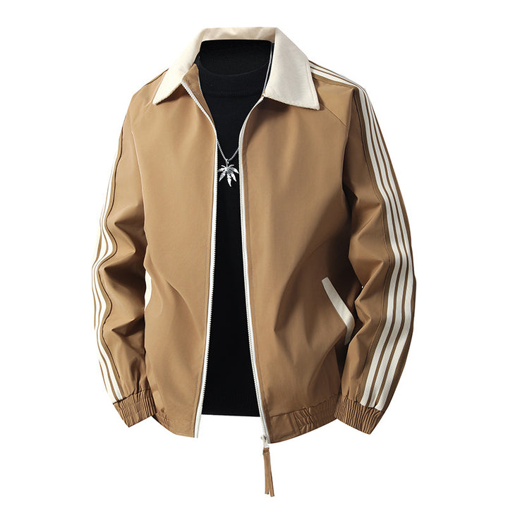 Men's sporty transitional jacket with high collar and elastic cuffs Mune Fashion