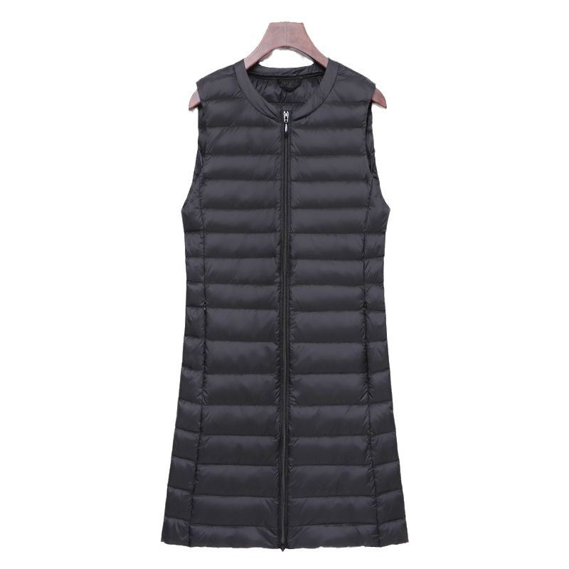 Ladies Long Quilted Thermal Vest with A-Line Silhouette Mune Fashion