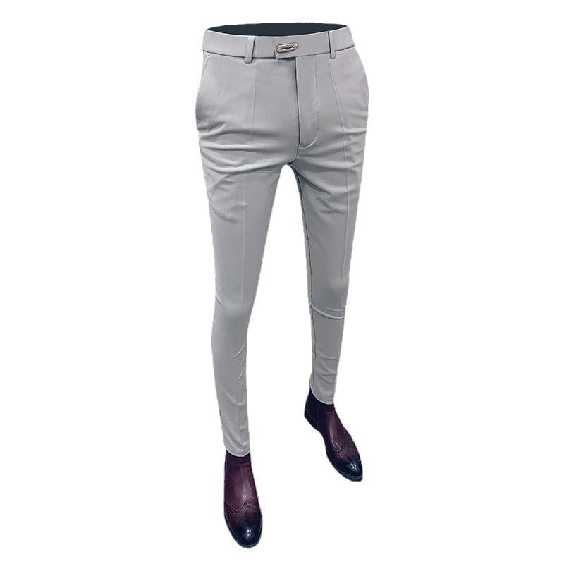 Men's slim suit trousers with crease and elastic waistband Mune Fashion