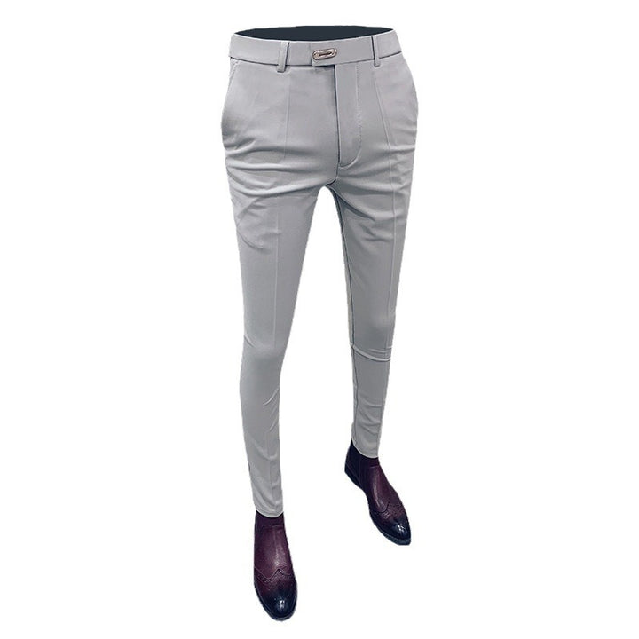 Men's slim suit trousers with crease and elastic waistband Mune Fashion