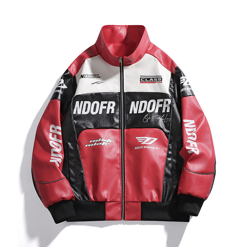Men's Sporty Synthetic Leather Jacket Mune Fashion