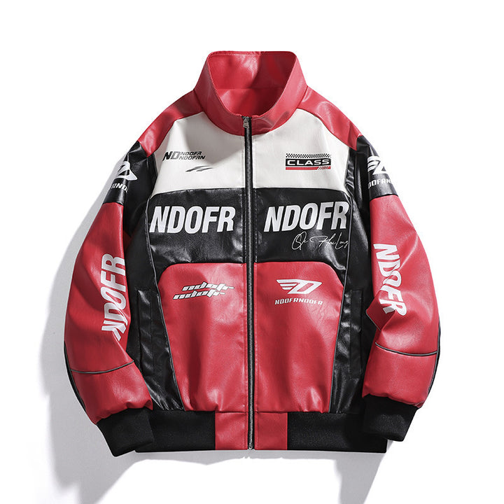 Men's Sporty Synthetic Leather Jacket Mune Fashion