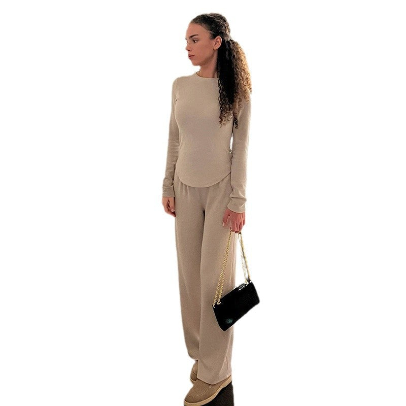 Women's lightweight Palazzo lounge pants with fold-over waistband and soft cotton stretch Mune Fashion