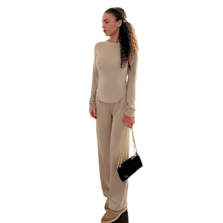 Women's lightweight Palazzo lounge pants with fold-over waistband and soft cotton stretch Mune Fashion
