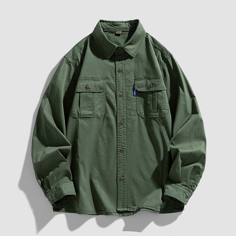Men's overshirt made of sturdy cotton twill with flap pockets and a continuous button placket Mune Fashion