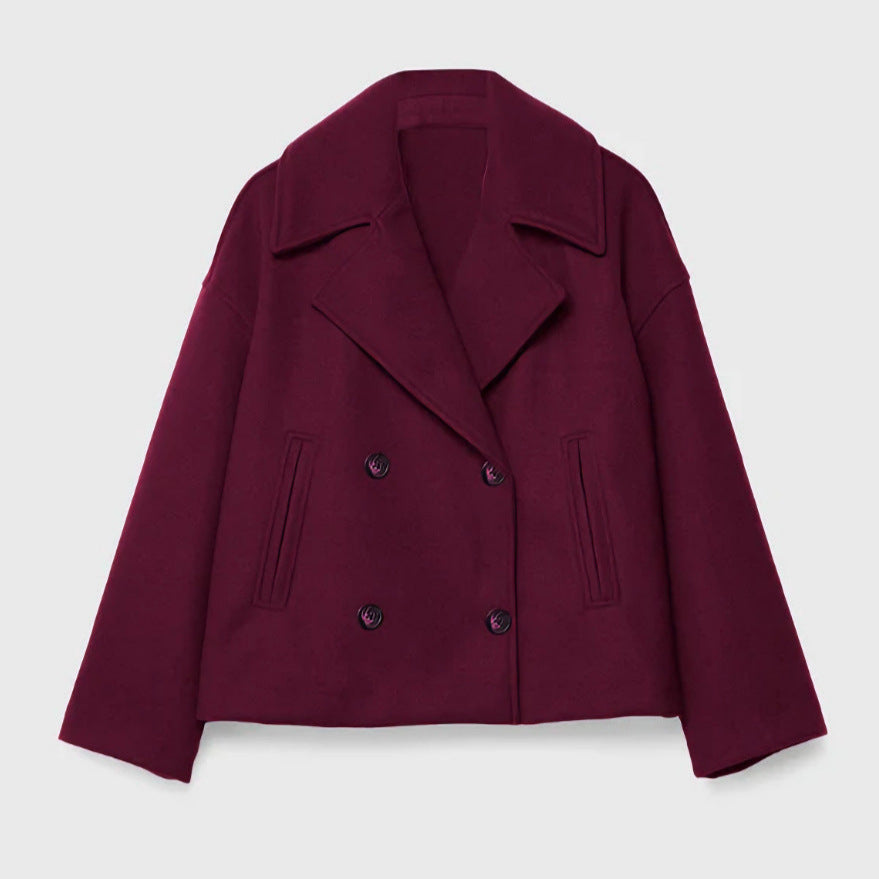 Women's Fashion Short Jacket with Double Button Placket