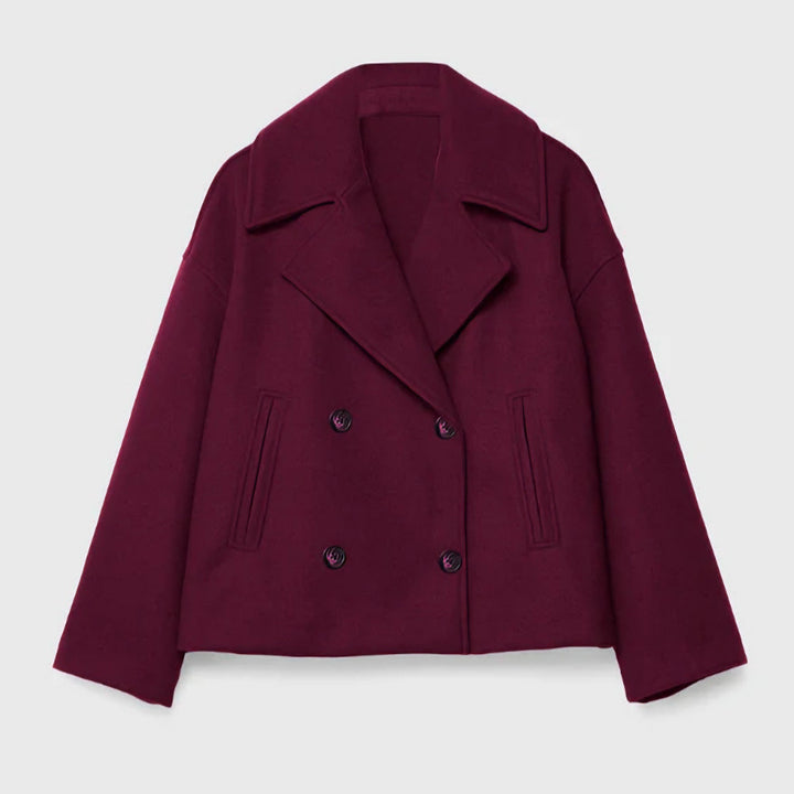 Women's Fashion Short Jacket with Double Button Placket