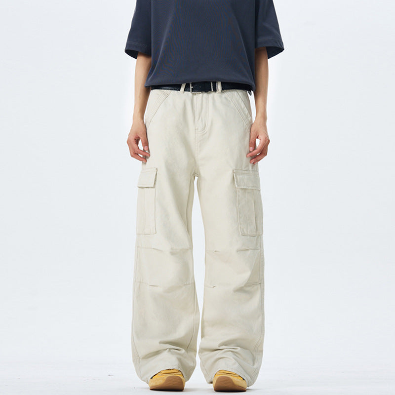 Women's Wide-Cut Cargo Pants with High Waist and Patches Mune Fashion