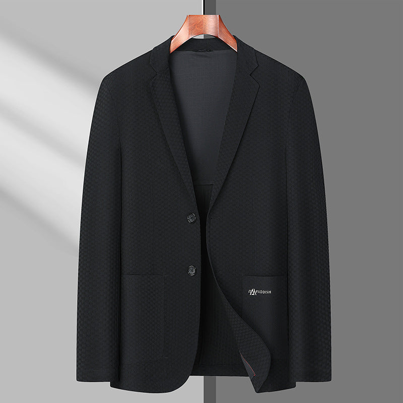 Men's Slim Structured Single-Breasted Blazer with Patch Pockets Mune Fashion