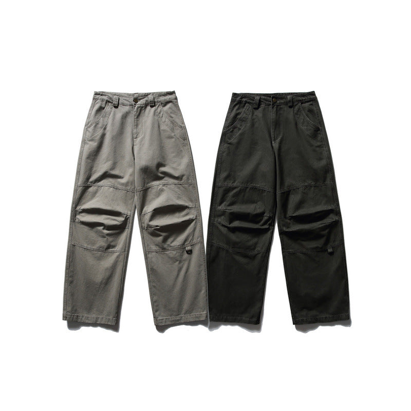 Men's Loose Utility Cargo Pants in Workwear Style with Knee Inserts and Patch Pockets Mune Fashion
