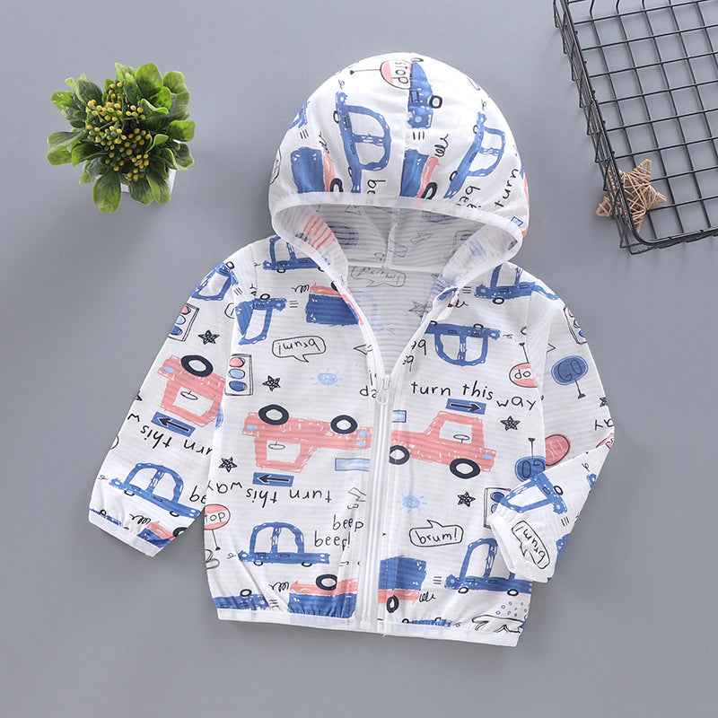 Unisex lightweight hoodie for toddlers with cute animal print and zipper Mune Fashion