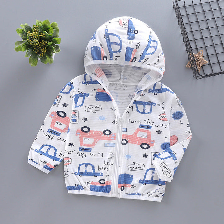 Unisex lightweight hoodie for toddlers with cute animal print and zipper Mune Fashion