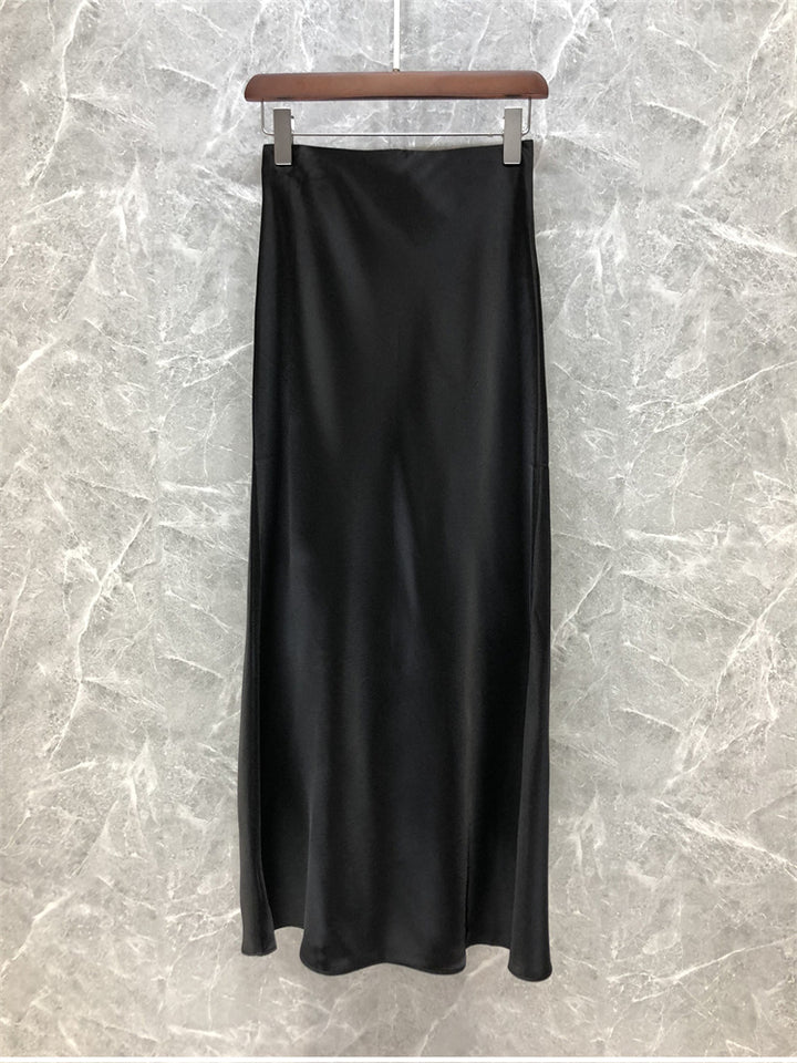 Women Elegant Midi Skirt made of high-quality Satin Mune Fashion