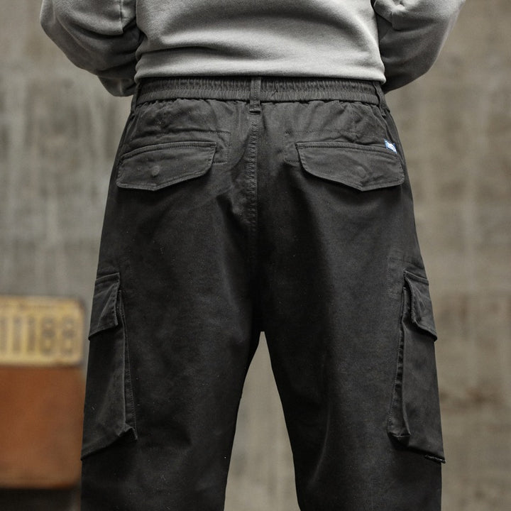 Men's Cargo Jogger Pants with Utility Pockets and Elastic Cuffs Mune Fashion