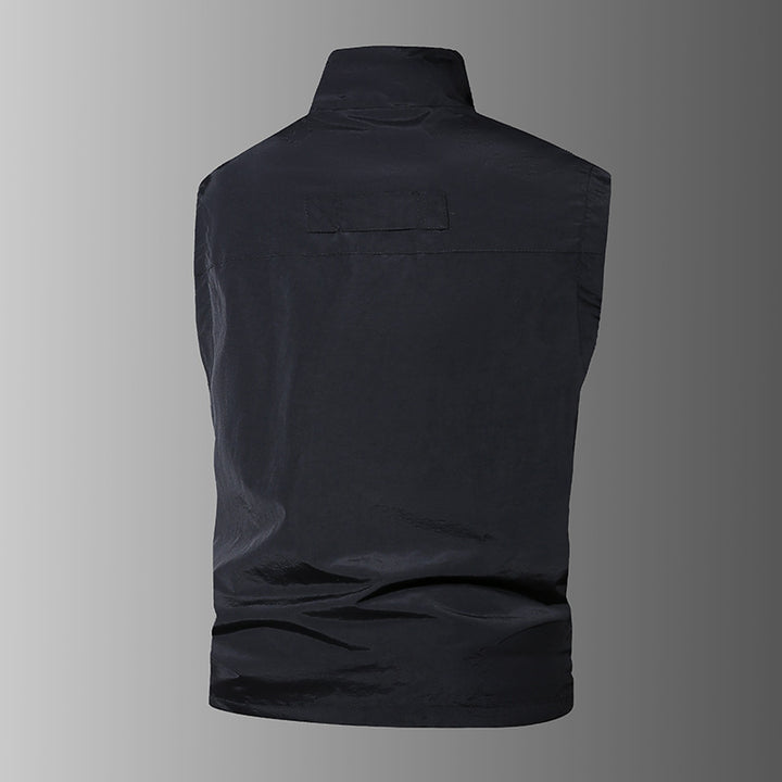 Men's multifunctional outdoor vest with multiple pockets and stand-up collar Mune Fashion