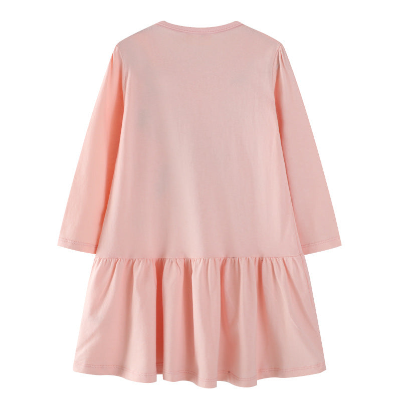 Girl's sweatshirt dress with colorful unicorn design and glitter applications Mune Fashion