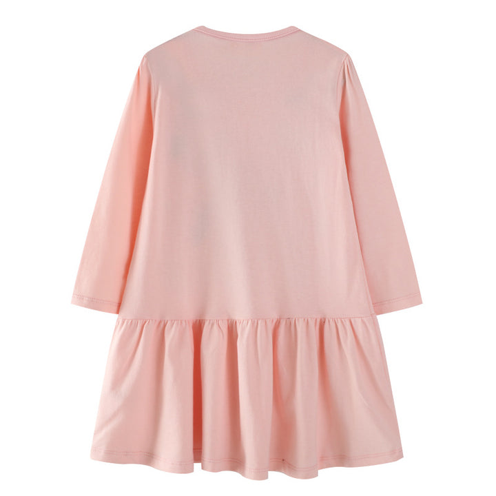 Girl's sweatshirt dress with colorful unicorn design and glitter applications Mune Fashion