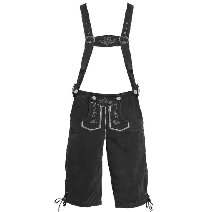 Men's traditional lederhosen with adjustable straps and traditional hat Mune Fashion
