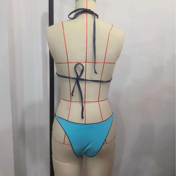 Ladies Triangle Bikini Set with Geometric Design Mune Fashion