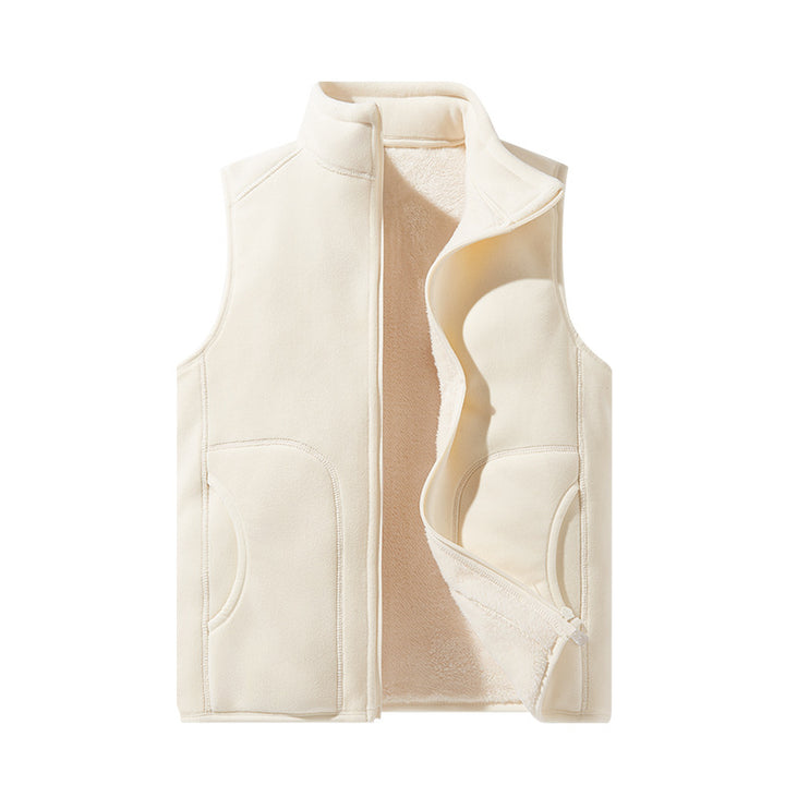 Women's lightweight microfleece vest with full zip, high collar, and soft teddy lining Mune Fashion