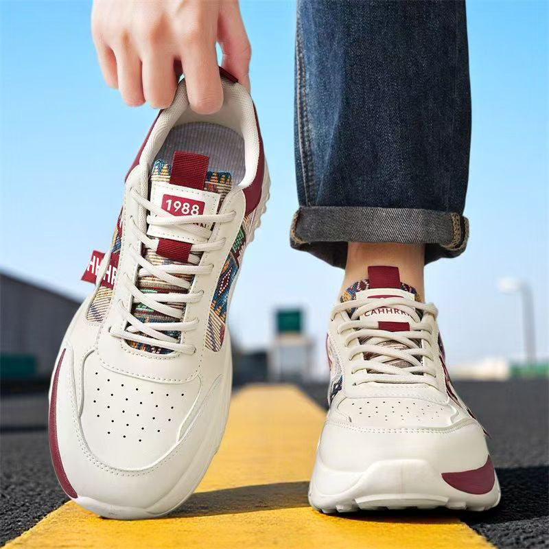 Women Chunky Platform Sneaker with Ethnic Woven Pattern and Padded Comfort Shaft Mune Fashion