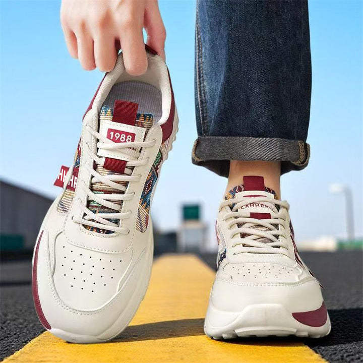 Women Chunky Platform Sneaker with Ethnic Woven Pattern and Padded Comfort Shaft Mune Fashion