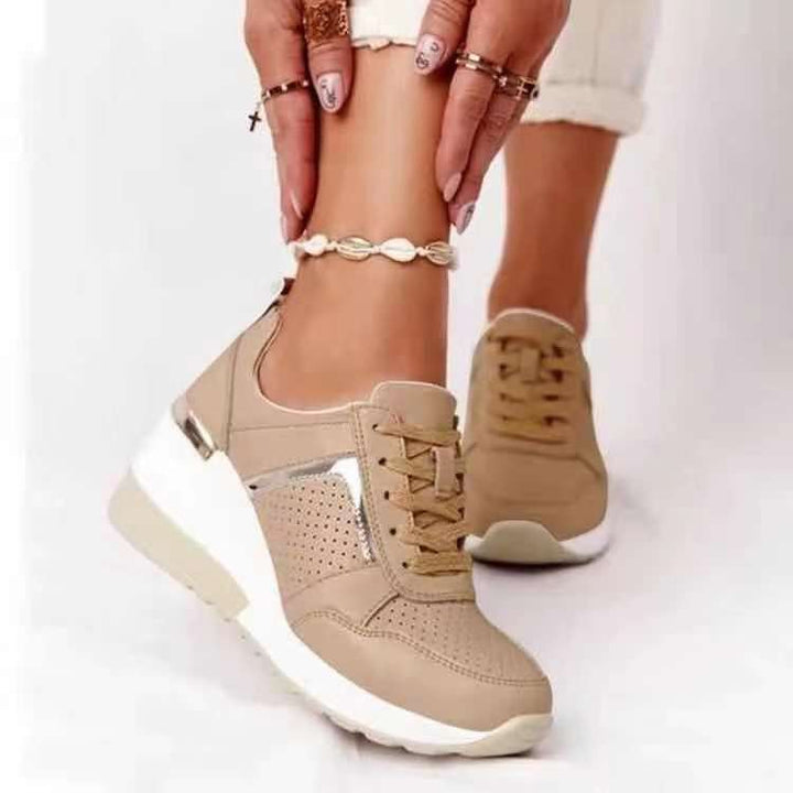 Women's fashionable platform sneakers with breathable mesh upper and comfortable insole Mune Fashion