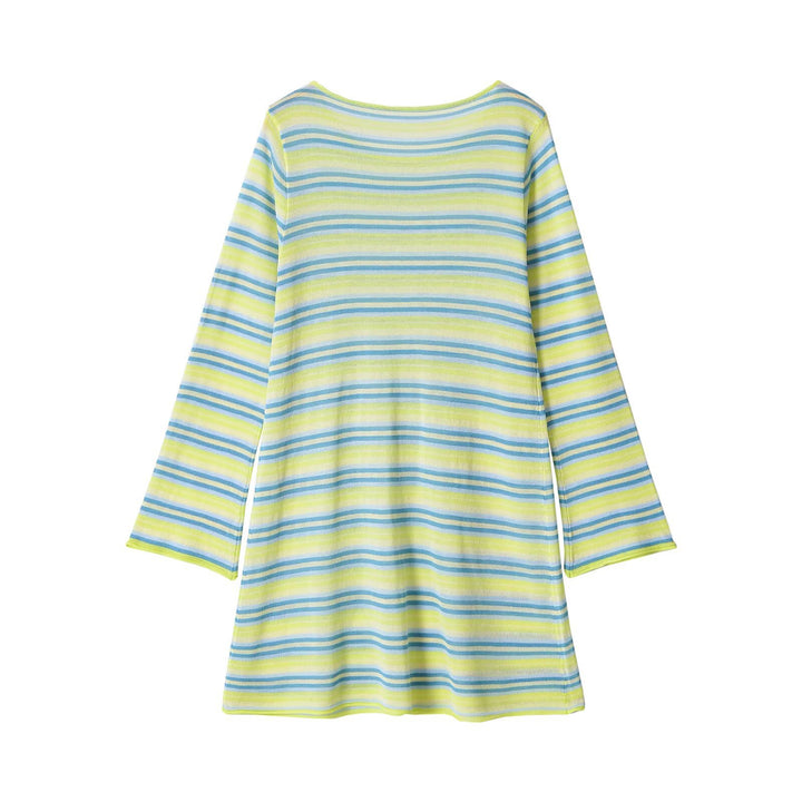 Women's Striped Long Sleeve Tunic with Flared Sleeve and Loose Fit Mune Fashion