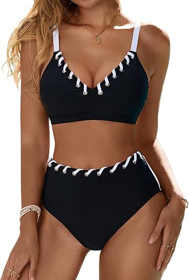 Women's High-Cut Bikini with Lacing Details Mune Fashion