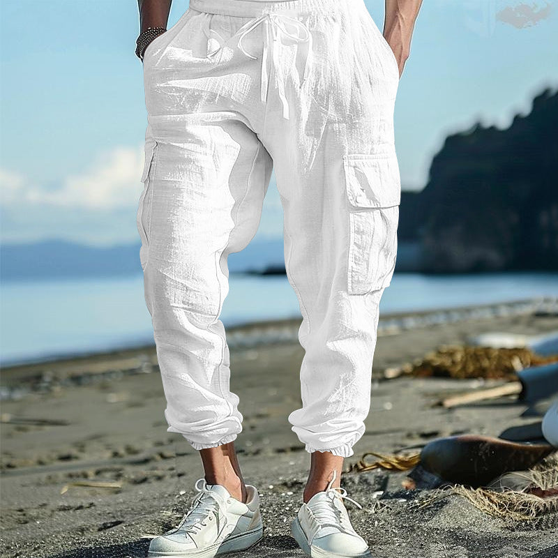 Men's casual cargo joggers with elastic waistband and generous side pockets Mune Fashion