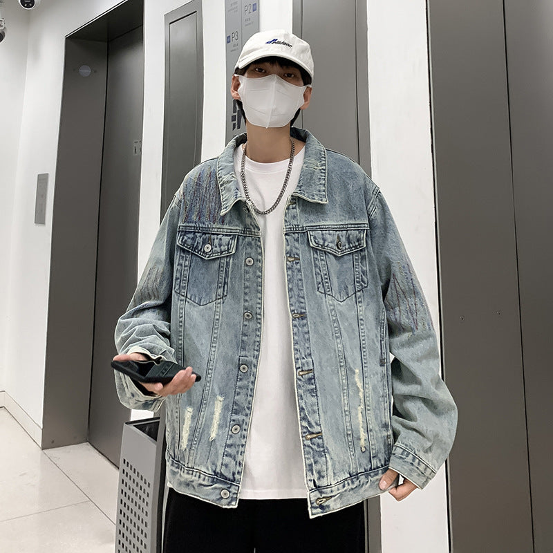 Men's Fashion Denim Jacket with Creative Accents Mune Fashion
