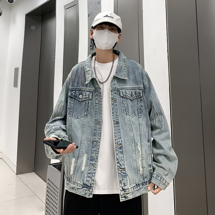 Men's Fashion Denim Jacket with Creative Accents Mune Fashion