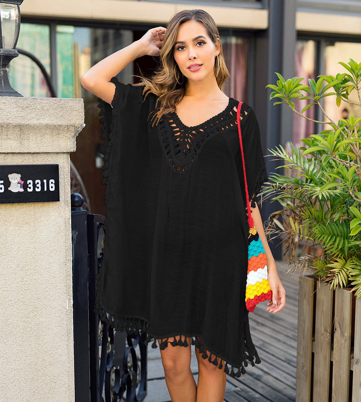 Women's airy kaftan with fringes Mune Fashion