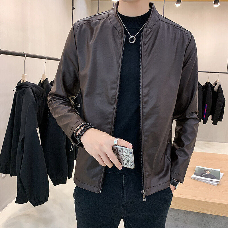 Men's Stylish Faux Leather Jacket Mune Fashion 1788322149