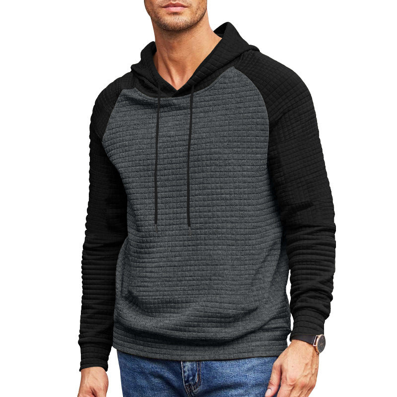 Men's textured hoodie with raglan sleeves and quilted structure Mune Fashion
