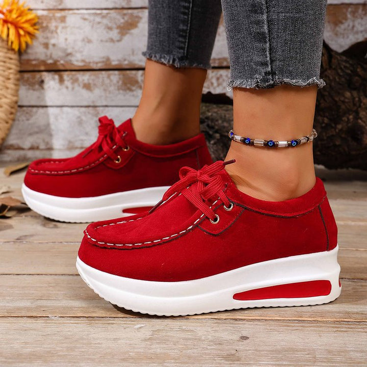 Women's wedge sneakers in moccasin style with cushioning air-cushioned platform sole Mune Fashion