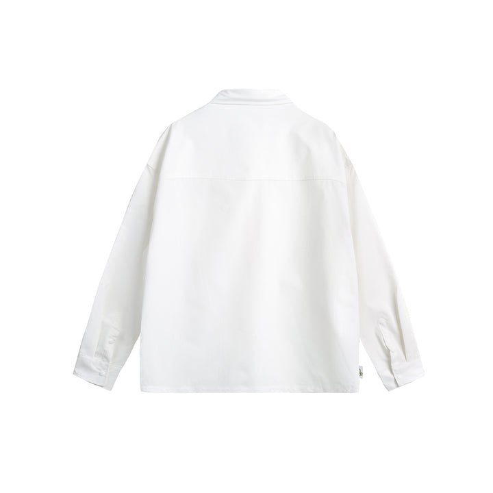 Unisex overshirt jacket in utility style with snap button placket and carabiner detail Mune Fashion