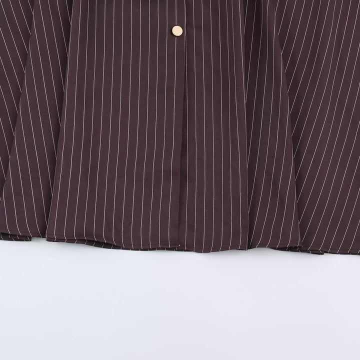 Women’s shirt dress in pinstripe look with waist belt Mune Fashion