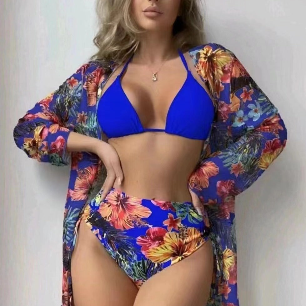 Women High Waist Bikini Set with Floral Design Mune Fashion