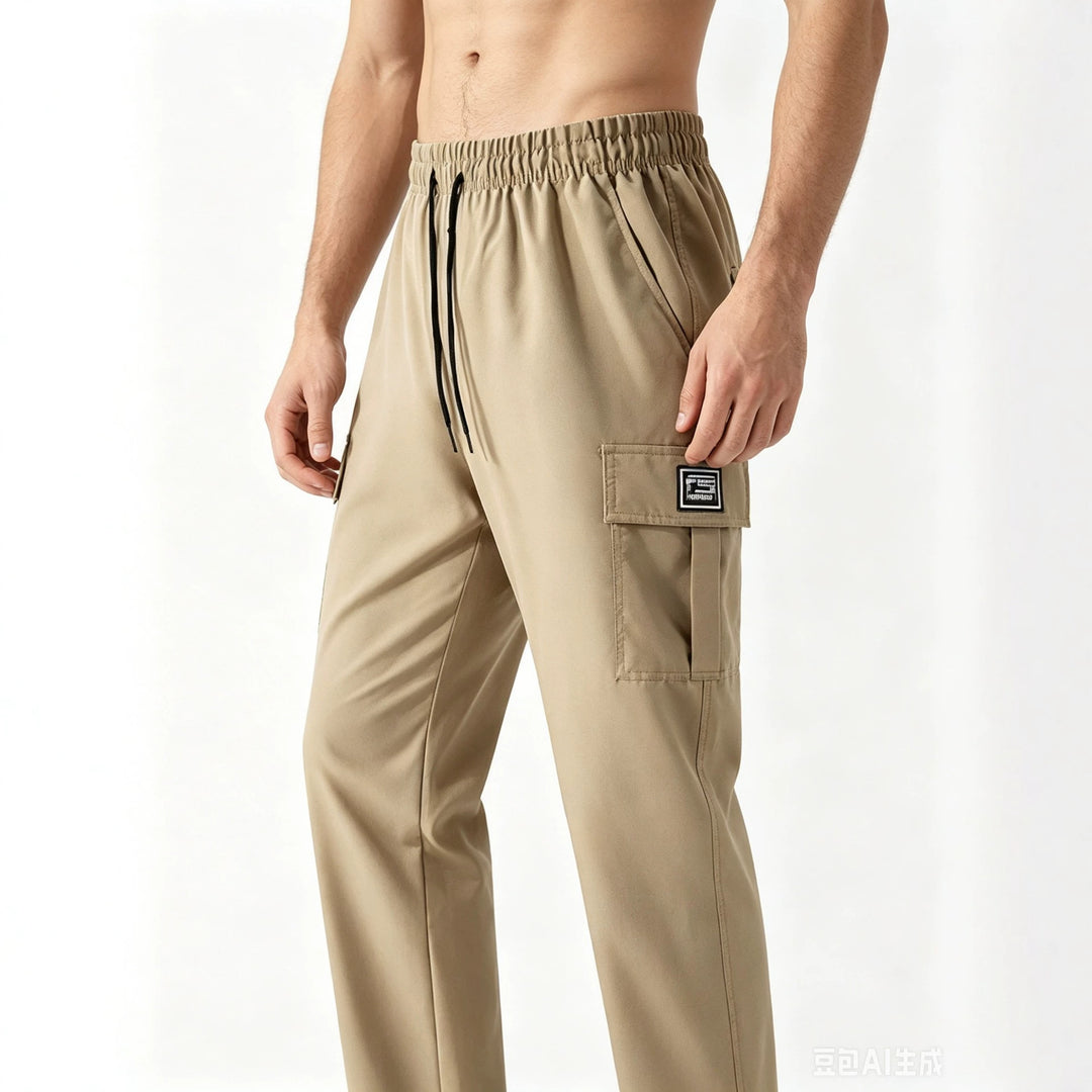 Men's cargo pants with elastic waistband and practical pockets Mune Fashion