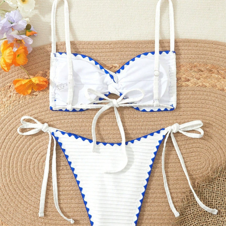 Women's Triangle Bikini with Decorative Ruffle Hem Mune Fashion