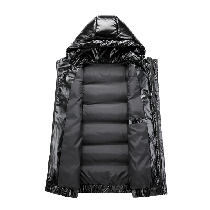 Women sleeveless high-gloss quilted vest with hood and thermal insulation Mune Fashion