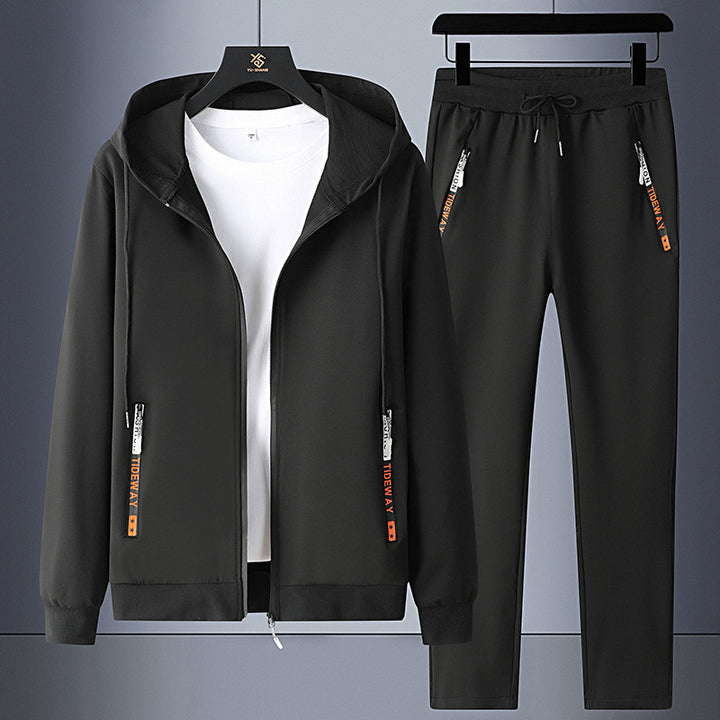Men's sporty tracksuit with hood