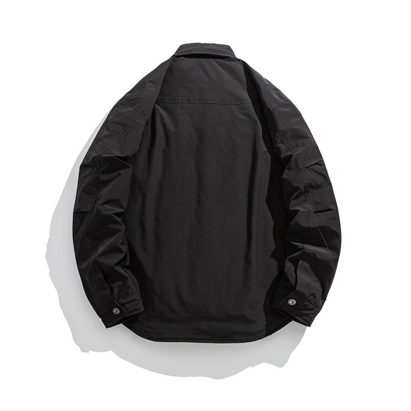 Men's Lightly Padded Overshirt Jacket with Shirt Collar and Snap Placket Mune Fashion