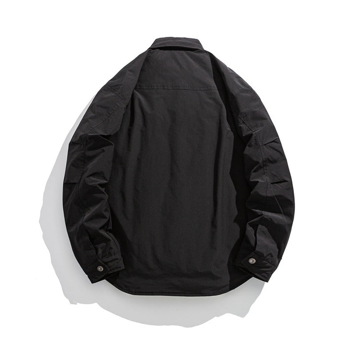 Men's Lightly Padded Overshirt Jacket with Shirt Collar and Snap Placket Mune Fashion